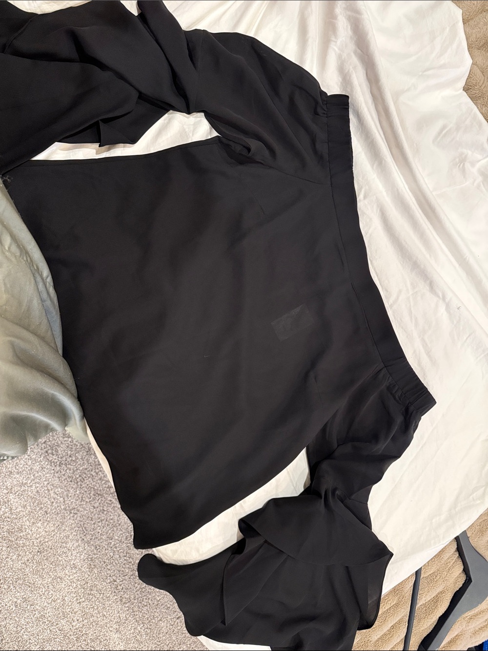 City Chic Black Ruffle-Sleeve Blouse